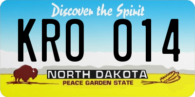 ND license plate KRO014