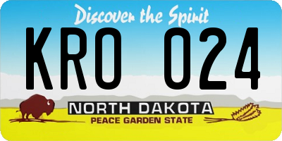 ND license plate KRO024