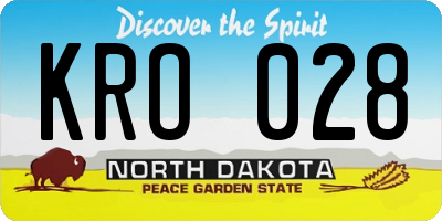 ND license plate KRO028
