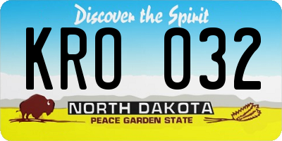 ND license plate KRO032