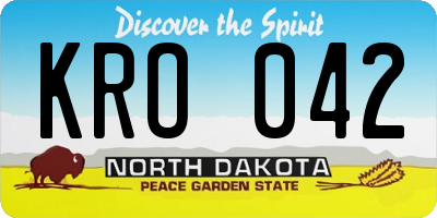 ND license plate KRO042