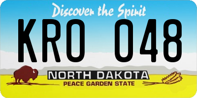 ND license plate KRO048