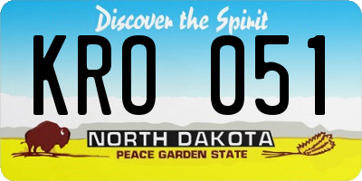 ND license plate KRO051