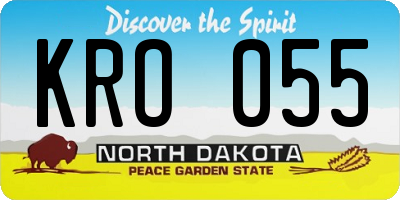 ND license plate KRO055