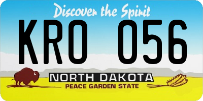 ND license plate KRO056