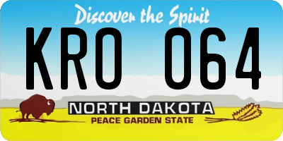 ND license plate KRO064