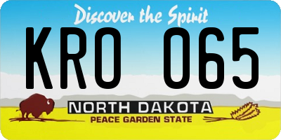 ND license plate KRO065