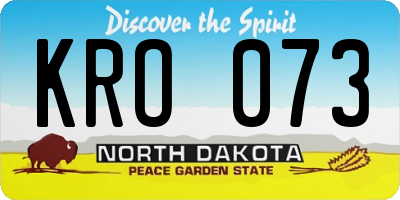 ND license plate KRO073