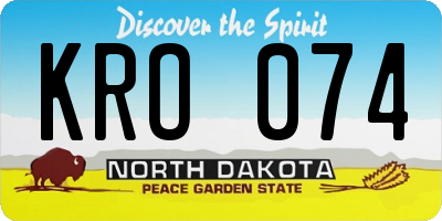 ND license plate KRO074