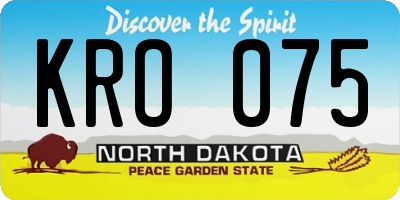 ND license plate KRO075