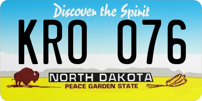 ND license plate KRO076