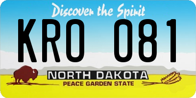 ND license plate KRO081