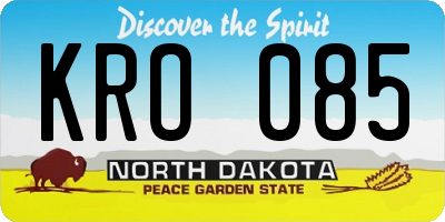 ND license plate KRO085