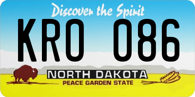 ND license plate KRO086