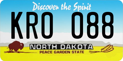ND license plate KRO088