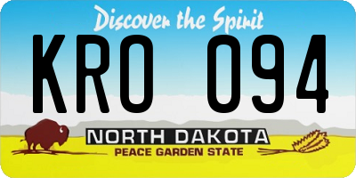 ND license plate KRO094