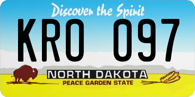 ND license plate KRO097