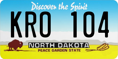 ND license plate KRO104