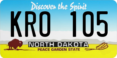 ND license plate KRO105