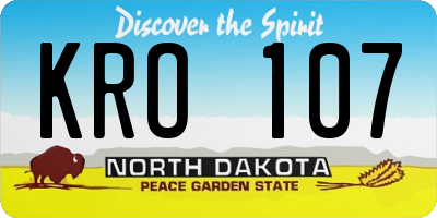 ND license plate KRO107