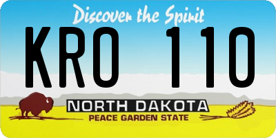 ND license plate KRO110