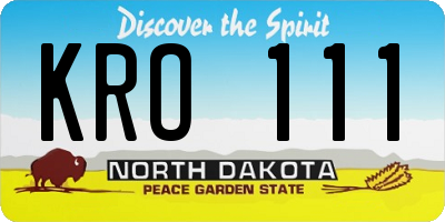 ND license plate KRO111