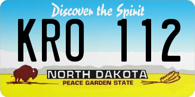 ND license plate KRO112
