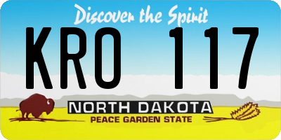 ND license plate KRO117