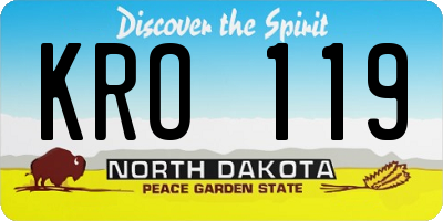 ND license plate KRO119