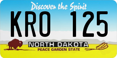 ND license plate KRO125