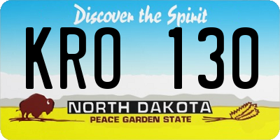 ND license plate KRO130