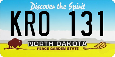 ND license plate KRO131