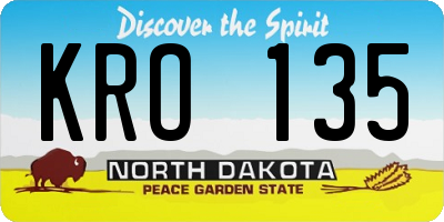 ND license plate KRO135