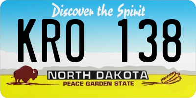 ND license plate KRO138