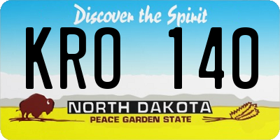 ND license plate KRO140