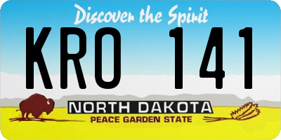 ND license plate KRO141