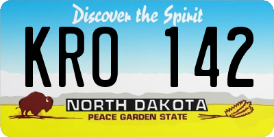 ND license plate KRO142