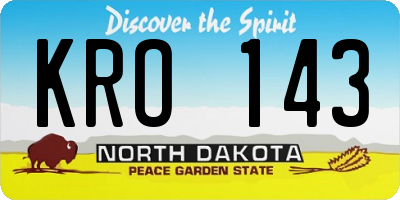 ND license plate KRO143