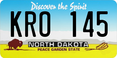 ND license plate KRO145