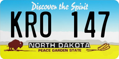 ND license plate KRO147