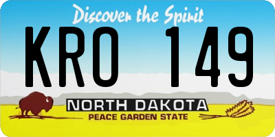 ND license plate KRO149