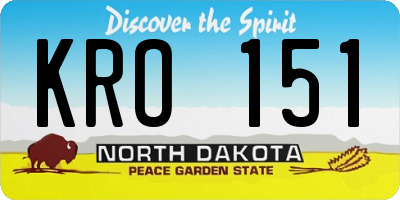 ND license plate KRO151