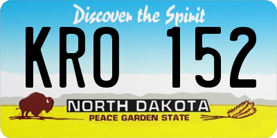ND license plate KRO152
