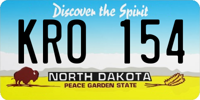 ND license plate KRO154