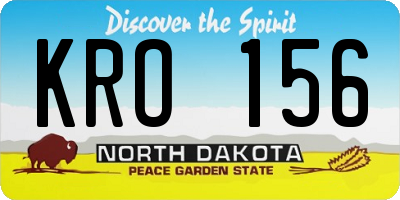 ND license plate KRO156