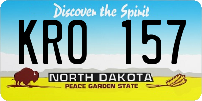 ND license plate KRO157