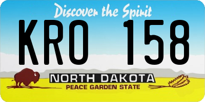 ND license plate KRO158