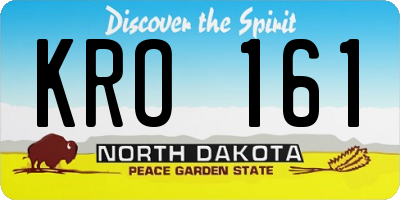 ND license plate KRO161