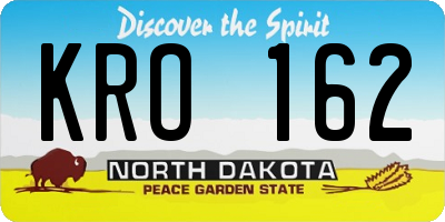ND license plate KRO162
