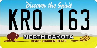 ND license plate KRO163